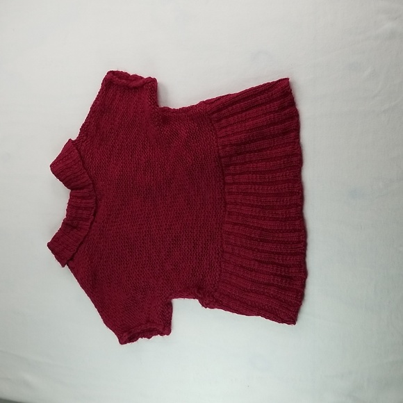 XL Decree Women's Wine Metallic Large Weave Sweater Academia Short Sleeved Wool - Picture 6 of 7